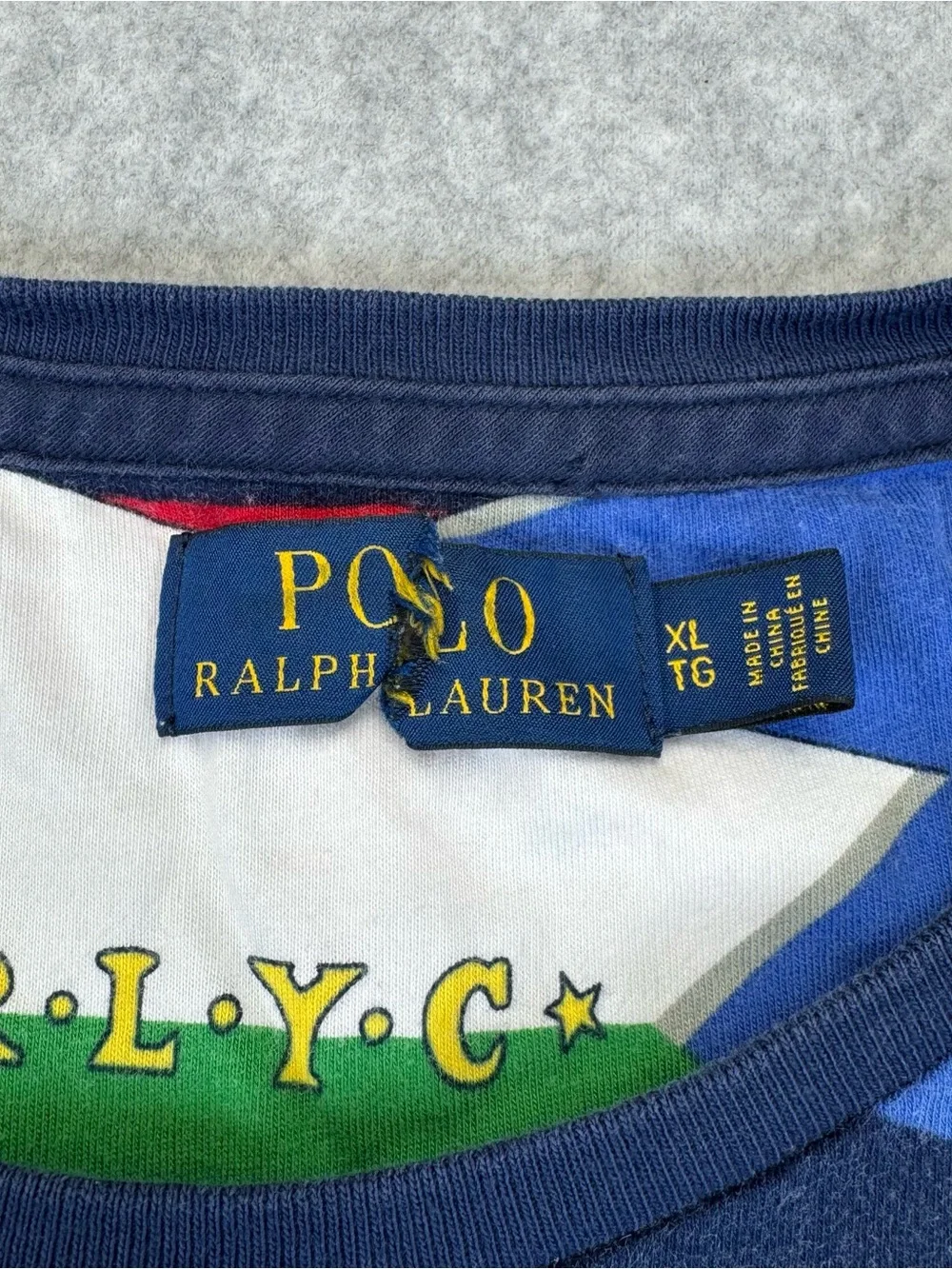 Polo by Ralph Lauren Kids Nautical Flag Print Tee in Blue, Yellow & Red